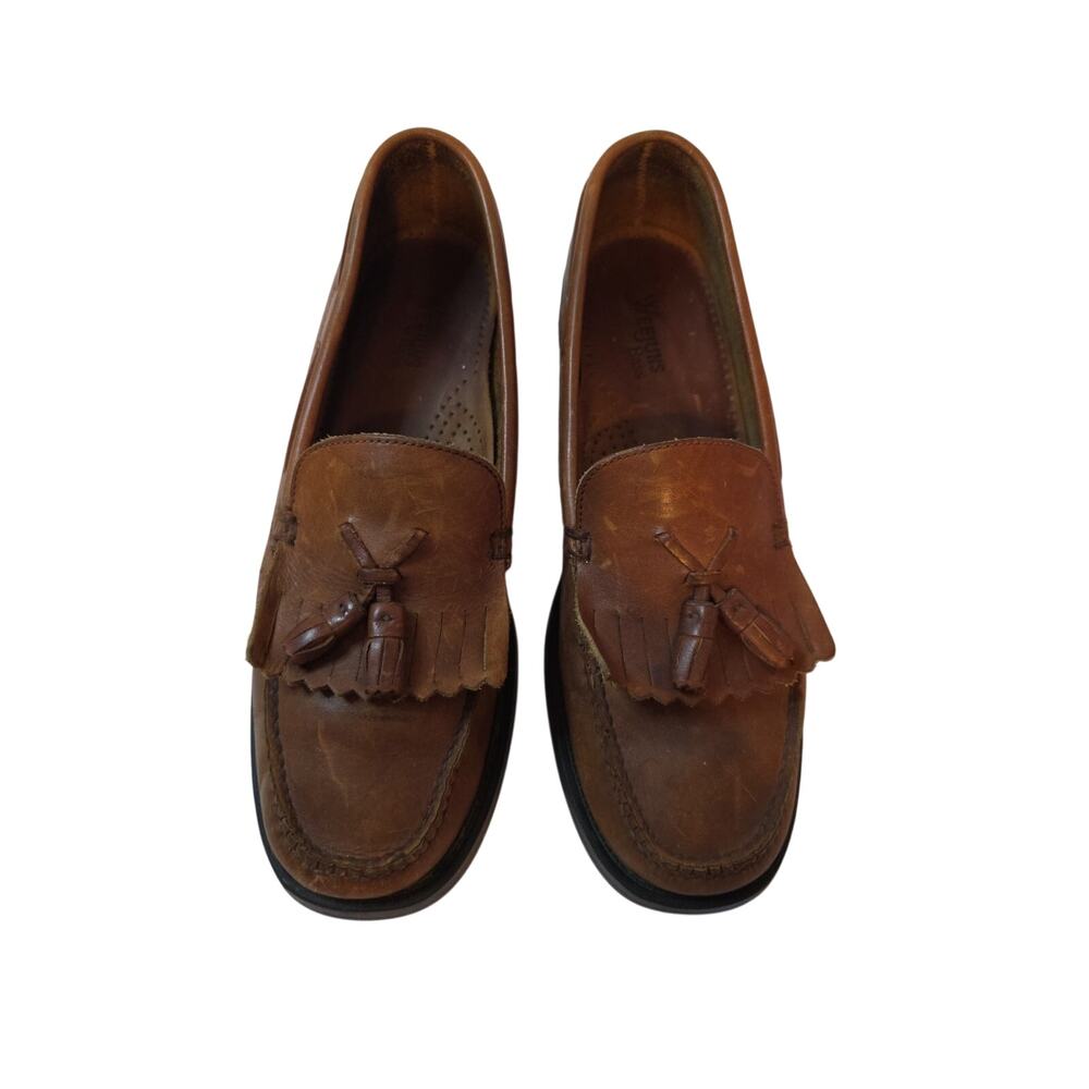 Bass Weejuns MARIETTA II Women Size 9m Brown Tassel & Kiltie Leather Loafers